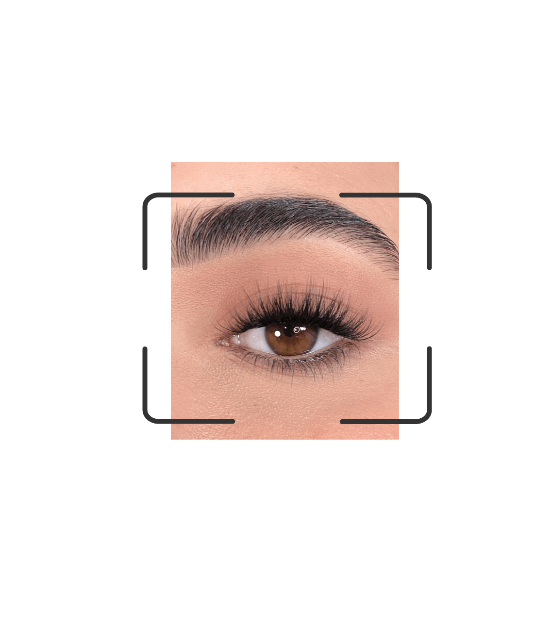 Close up image of DIY lashes on