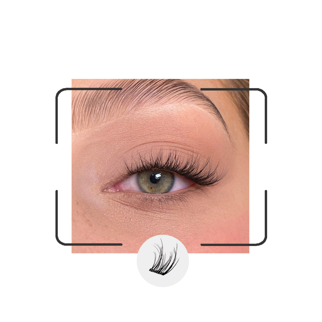 Close-up of an eye with a focus on the eyebrow area, showing the effect of eyebrow hair.