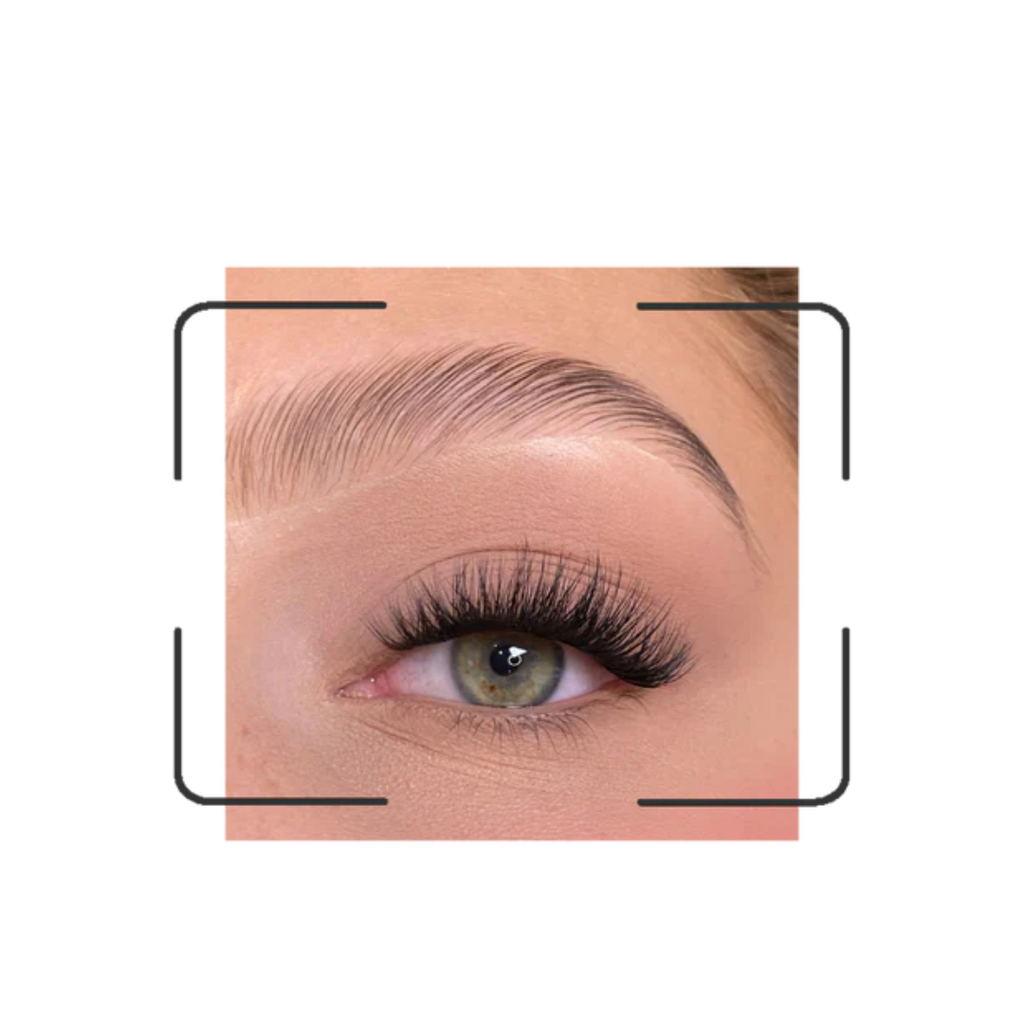 Close up of DIY lash on eye