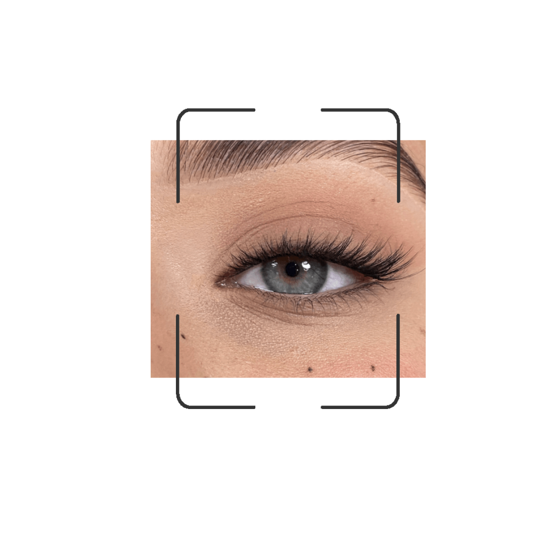 Close up image of DIY lash on eye